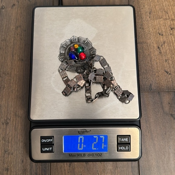 Antique 1900s Book Chain Multicolor Pendant Necklace Lot A40 - Picture 10 of 10